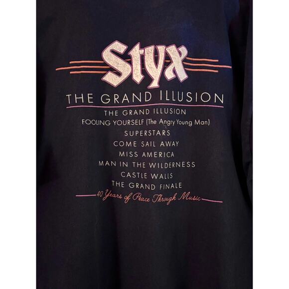 Styx, Tultex Black Short Sleeve T-Shirt Unisex 2XL - Picture 4 of 7